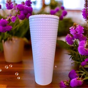 STARBUCKS Valentine's Day 2021 Lilac Purple Matte Studded Diamond Grid Tumbler